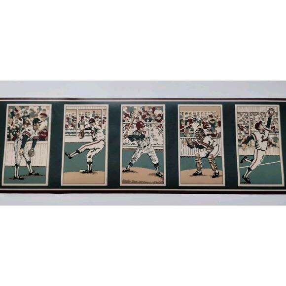 York Pre-pasted Decorative Wall Border - 5 yds - Old Time Baseball - Picture 1 of 6